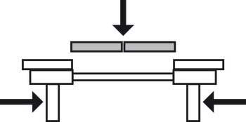 Kogelgeleider, voor 2 of 3 inlegbladen, asynchroon, voor coulissetafels