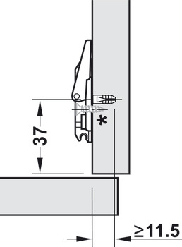 Kruismontageplaat, Blum Clip/Clip Top, voor gereedschapsloos vastzetten (Inserta)