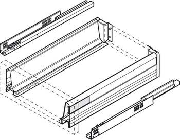 Combi-sets, Blum Orga-Line, Tandembox, voor laden systeemhoogte M, ladehoogte 83 mm