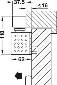 Bovenliggende deurdranger, TS 93 GSR in het Contur design, met glijrail, EN 5-7, Dorma