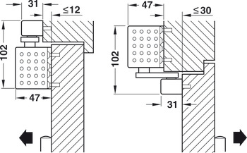 Bovenliggende deurdranger, TS 92B in het Contur design, met glijrail, EN 2-4, Dorma