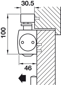 Bovenliggende deurdranger, TS 5000 S, EN 2–6, met glijrail, Geze