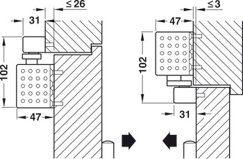 Bovenliggende deurdranger, TS 92 G in het Contur design, met vastzetinrichting, EN 2–4, Dorma