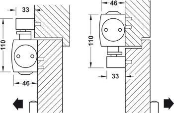 Bovenliggende deurdranger, TS 5000 ECline, EN 3–5, met glijrail, Geze