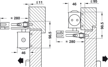 Bovenliggende deurdranger, TS 83, met normale arm, EN 3-6, Dorma