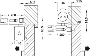 Bovenliggende deurdranger, TS 83 RF, met uitschakelbare vastzetting, EN 3–6, Dorma