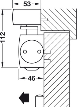 Bovenliggende deurdranger, TS 5000 R, EN 2–6, met glijrail, Geze