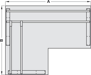 Frame, recht, voor Idea 300 tafelonderstelsystemen