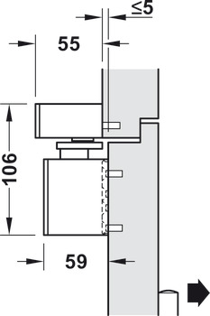 Bovenliggende deurdranger, Dorma TS 98 XEA GSR-EMR2/BG, met glijrail, elektromechanische vastzetting en geïntegreerde rookmelder, voor dubbele deuren, EN 1–6