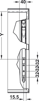 Frontliftbeslag, Strato, voor eendelige kleppen van hout of met aluminium kader