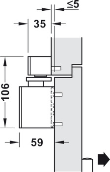 Bovenliggende deurdranger, Dorma TS 98 XEA GSR/BG met glijrail, voor dubbele deuren, EN 1–6