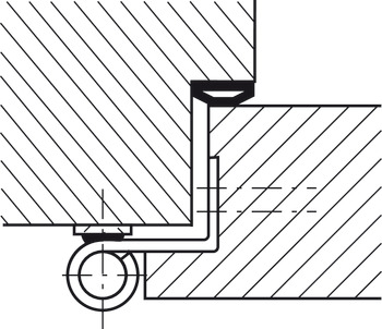 Stiftpaumelle-kozijndeel, Simonswerk V 8000 WF ASR, voor montage achteraf voor binnendeuren met en zonder opdek tot 70/80 kg