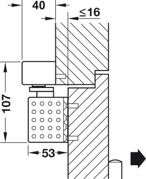 Bovenliggende deurdranger, TS 93G EMR in het Contur design, met glijrail, EN 2-5, Dorma