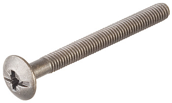 Verbindingsschroef, met schroefdraad M6, kruiskop PZ2 en sleufkop, geribbeld, staal