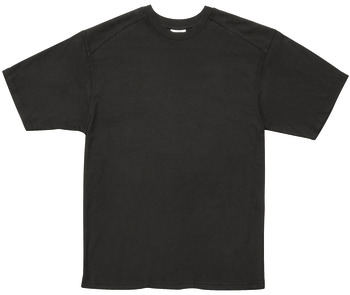 T-shirt, zwart, met dubbellaags schouderstuk