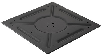 Voetplaat, rond of vierkant, met bevestigingsplaat, voor tafelblad-diameter tot 900 mm
