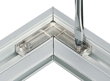 Hoekverbinder, voor aluminium glaskaderprofielen 23/26/38 x 14 mm