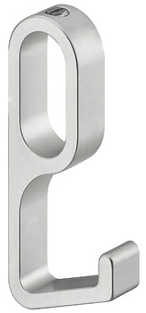 Inhanghaak, aluminium, voor garderobebuis OVA 30 x 14 mm