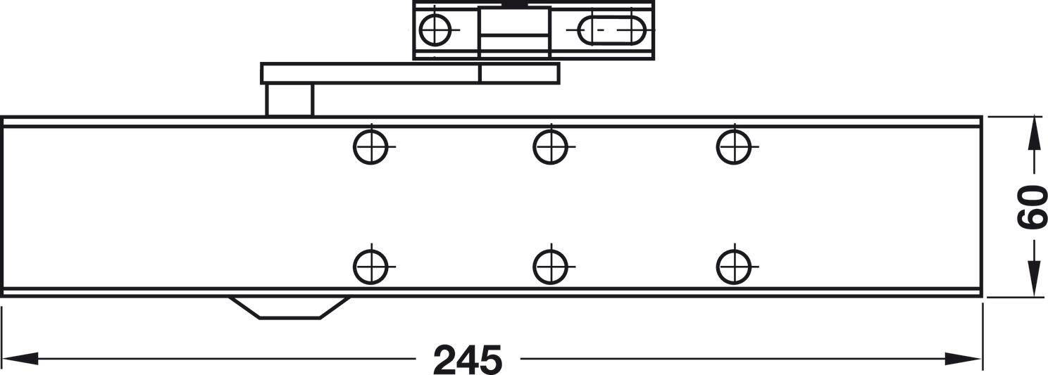 Bovenliggende deurdranger, TS 83, met normale arm, EN 3-6, – HÄFELE
